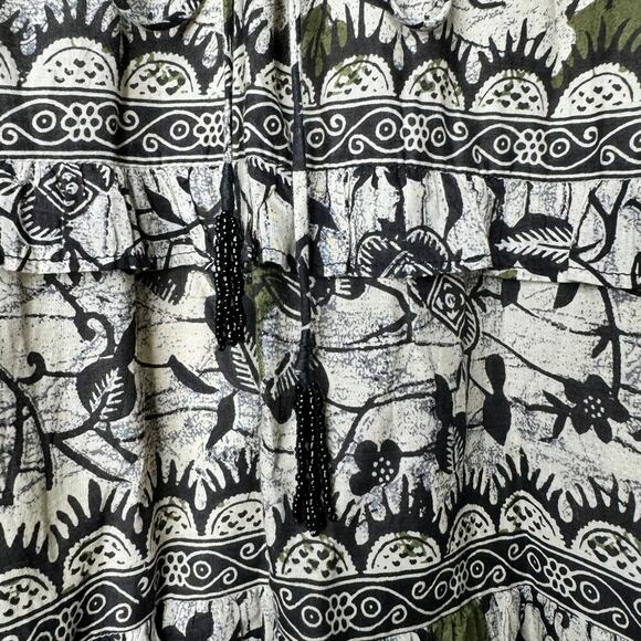 Caroline Constas Tiered Maxi Dress 100% Cotton Floral Print Size Small - Picture 4 of 8